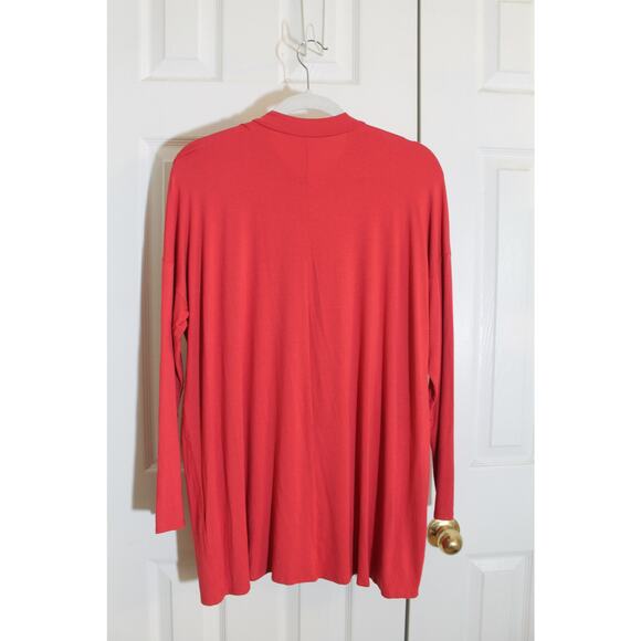 Eileen Fisher Rust LS Mock Neck Swing Tunic sz M - Picture 2 of 3